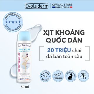 Nước Xịt khoáng Evoluderm chính hãng dưỡng ẩm, làm dịu da 50ml