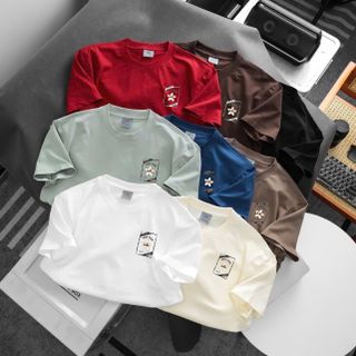 Áo thun nam. Chất thun cotton  4c chính phẩm đàn hồi tốt, mềm mịn,độ bền màu cao.