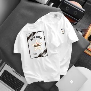 Áo thun nam. Chất thun cotton  4c chính phẩm đàn hồi tốt, mềm mịn,độ bền màu cao.