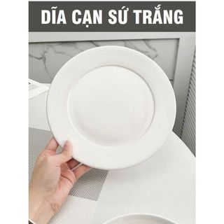 ĐĨA SỨ CẠN TRẮNG TRƠN SIZE 8 - 20CM (T60)
