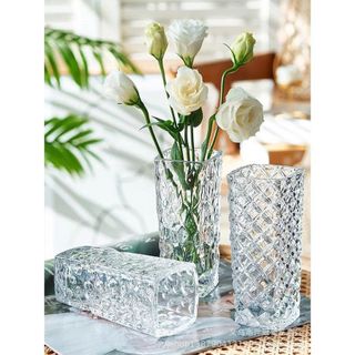 BÌNH CẮM HOA THUỶ TINH VUÔNG DELI 16cm HP27-3 (T24)