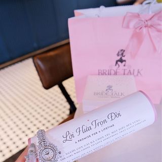 ĐỒNG HỒ NỮ CHÍNH HÃNG BRIDE TALKK OVAN LÁ CHÉO ĐÍNH ĐÁ FULLBOX HÃNG