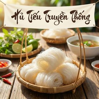 HỦ TIẾU TRẮNG TRUYỀN THỐNG – THƠM MÙI GẠO, DAI MỀM TỰ NHIÊN 1KG - WINNIE HOUSE