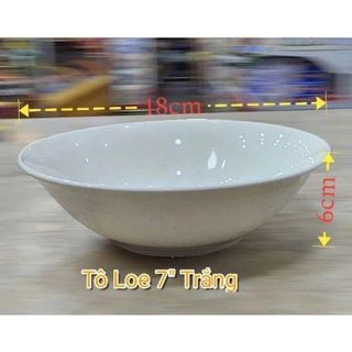 TÔ SỨ LOE TRẮNG TRƠN SIZE 7 - 18CM (T60)