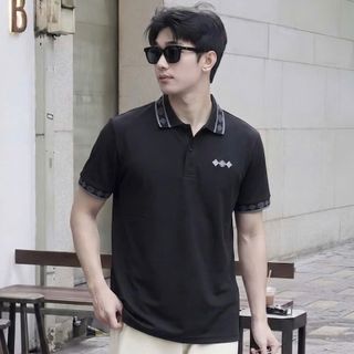 áo màu đen thêu logo cổ bo dệt cao cấp đẹp nhất hiện nay
