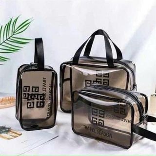 SET 3 TÚI TRONG SUỐT ĐỰNG MỸ PHẨM (T100)