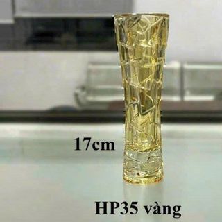 BÌNH CẮM HOA THUỶ TINH VÀNG 17cm DELI HP35 (T36)