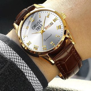 Đồng Hồ Nam Doanh Nhân Mặt Đỏ Ruby Dây Da ĐH31