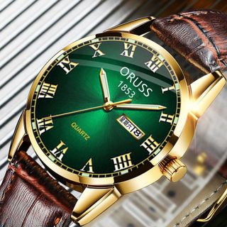 Đồng Hồ Nam Doanh Nhân Mặt Đỏ Ruby Dây Da ĐH31