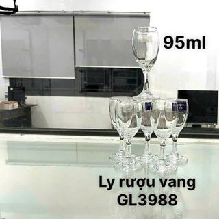 BỘ 6 LY THUỶ TINH UỐNG RƯỢU VANG 95ml GL3988 (T12)