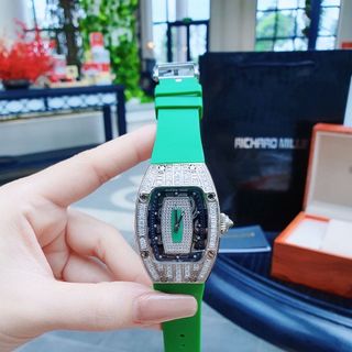 XẢ KHO ĐỒNG HỒ NỮ SIÊU CẤP RICHART DÂY CAO SU MẶT CHỮ NHẬT VIỀN PHA LÊ