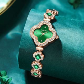 Đồng Hồ Nữ Đính Đá Xanh Ngọc Sang Trọng ĐH24