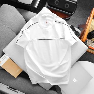 Áo thun nam Cotton 4 chiều xịn, sờ vào là thích.   Bo rip đồng màu, thiết kế basic.