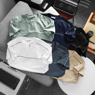 Áo thun nam Cotton 4 chiều xịn, sờ vào là thích.   Bo rip đồng màu, thiết kế basic.