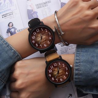 Đồng Hồ Mặt Gỗ Phong Cách Retro Hàn Quốc ĐH35