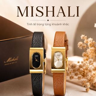 ĐỒNG HỒ NỮ CHÍNH HÃNG MISHALY DÂY DA MẶT CHỮ NHẬT FULLBOX GIÁ MỚI