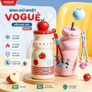BÌNH GIỮ NHIỆT VOGUE NẮP QUẢ TÁO 500ML (T50)