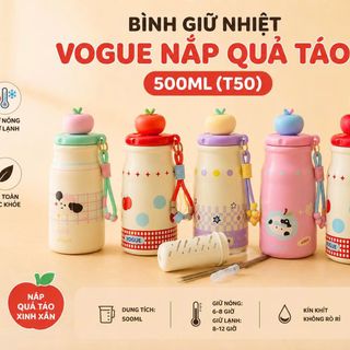 BÌNH GIỮ NHIỆT VOGUE NẮP QUẢ TÁO 500ML (T50)
