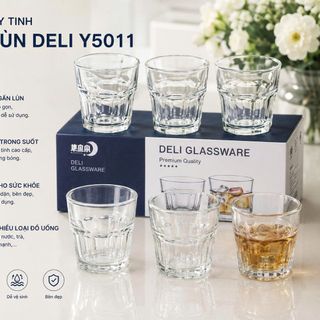 BỘ 6 LY THUỶ TINH NGẤN LÙN 150ml DELI Y5011 (T12)
