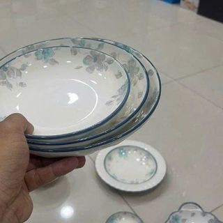 ĐĨA SỨ ẢO XOẮN HOA XANH GL290 SIZE 6 - 15CM (T96)