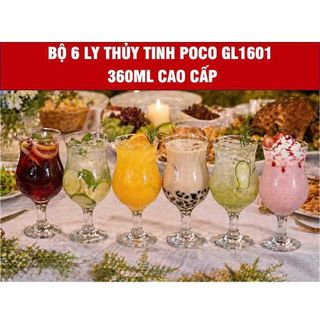 BỘ 6 LY THUỶ TINH POCO 360ml DELI GL1601 (T8)