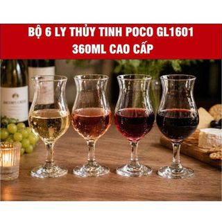 BỘ 6 LY THUỶ TINH POCO 360ml DELI GL1601 (T8)