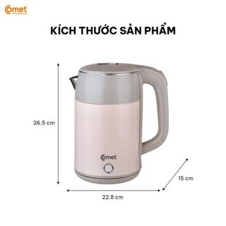 ẤM SIÊU TỐC 2 LỚP INOX 304 1,8L COMET CM8235 (T12)