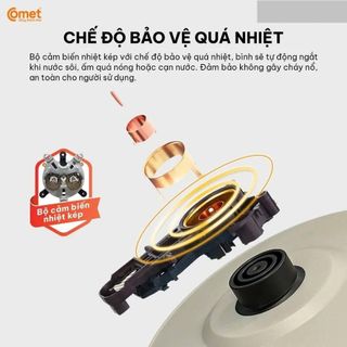 ẤM SIÊU TỐC 2 LỚP INOX 304 1,8L COMET CM8235 (T12)