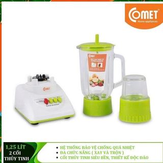 MÁY XAY SINH TỐ 2 CỐI 1,25 Lít COMET CM9986 (T6) - CỐI THUỶ TINH