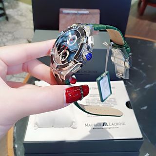 SĂN SALE MÙA HÈ ĐỒNG HỒ NAM SIÊU CẤP MAURIC CHONOGRAP AIKON DÂY DA