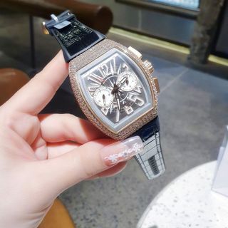 ĐỒNG HỒ NAM SIÊU CẤP FRANK DÂY DA VIỀN ĐÁ