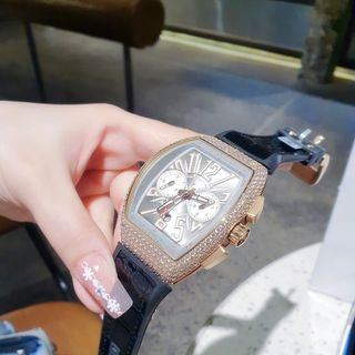 ĐỒNG HỒ NAM SIÊU CẤP FRANK DÂY DA VIỀN ĐÁ