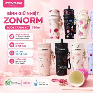 BÌNH GIỮ NHIỆT ZONORM 750ml RUỘT TRÁNG SỨ HOẠ TIẾT (T50)