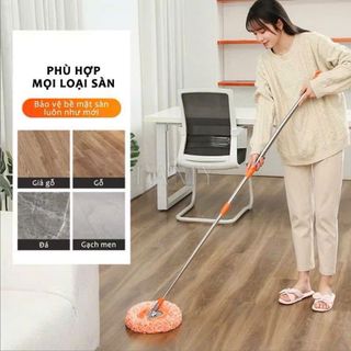 CHỔI QUÉT TRẦN NHÀ HÌNH TRÒN MÀU CAM (T100)