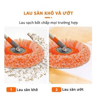 CHỔI QUÉT TRẦN NHÀ HÌNH TRÒN MÀU CAM (T100)