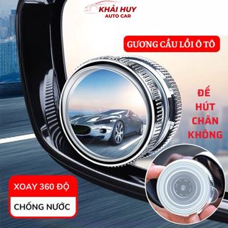 (BÁN SỈ) Cặp 2 Gương Cầu Lồi Ô Tô Gắn Kính Hậu Có Đế Hút Cân Không Chắc Chắn, Xoay 360 Độ Xóa Điểm Mù, Không Bám Nước khaihuyauto