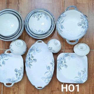 ĐĨA SỨ ẢO XOẮN HOA XANH GL290 SIZE 8 - 20CM (T60)
