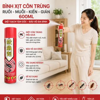 BÌNH XỊT CÔN TRÙNG RUỒI MUỖI KIẾN GIÁN 600ML (T30)