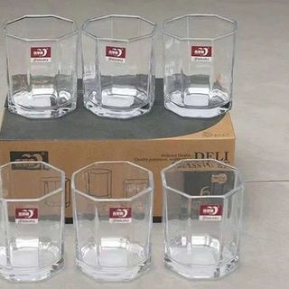 BỘ 6 LY THỦY TINH 8 CẠNH 190ML Y5301 (T12)
