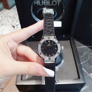ĐỒNG HỒ NAM NỮ SIÊU CẤP HB HUPOT CAO SU BỌC DA ĐEN CÓ GIẤY KIỂM ĐỊNH