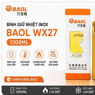 BÌNH GIỮ NHIỆT INOX BAOL WX27 1300ML (T30)