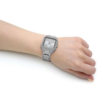 ĐỒNG HỒ NỮ CAO CẤP GUECS MẶT VUÔNG FULL ĐÁ DÂY THÉP TRƠN