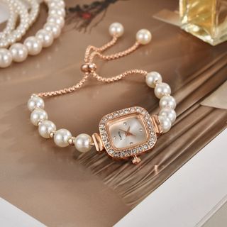 Đồng Hồ Nữ Ngọc Trai Rose Gold Sang Trọng ĐH49