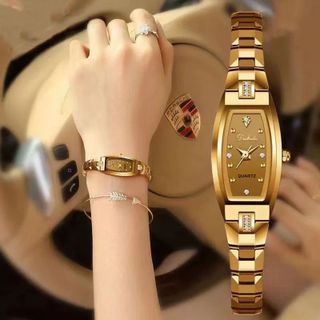 Đồng Hồ Nữ Mặt Chữ Nhật Vàng Sang Trọng ĐH60