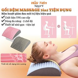 Dụng Cụ Massage Giãn Cơ 3 Trong 1, Hỗ Trợ Chỉnh Tư Thế Ngồi Đúng - Giảm Đau Lưng - Mỏi Cột Sống Tiện Dụng