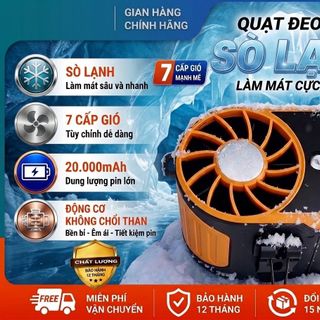 [ Có sò lạnh ]Quạt đeo thắt lưng F23 động cơ không chổi than,gió khoẻ pin trâu dung lượng pin 20000mAh
