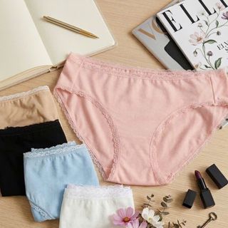 Quần lót cotton mềm mại phối viền ren xinh xắn phong cách tiểu thư phù hợp tuổi dậy thì Vatina Q054