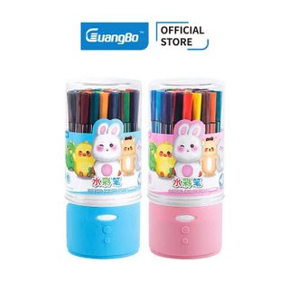 Bút dạ màu Guangbo 18-24-36 màu đầu mực ra đều, màu mực đậm, nhanh khô.