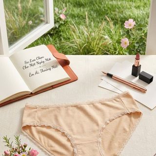 Quần lót cotton mềm mại phối viền ren xinh xắn phong cách tiểu thư phù hợp tuổi dậy thì Vatina Q054