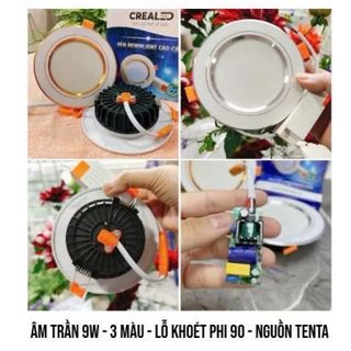 CREALED ĐÈN ÂM TRẦN 9W PHI 90 NGUỒN TENTA ĐẾ NHÔM ĐÚC SIÊU BỀN BẢO HÀNH 2 NĂM